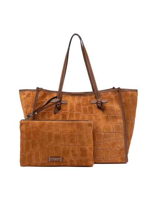 Borsa shopping Marcella in suede con stampa cocco Cognac GIANNI CHIARINI | BS 8990COGNAC